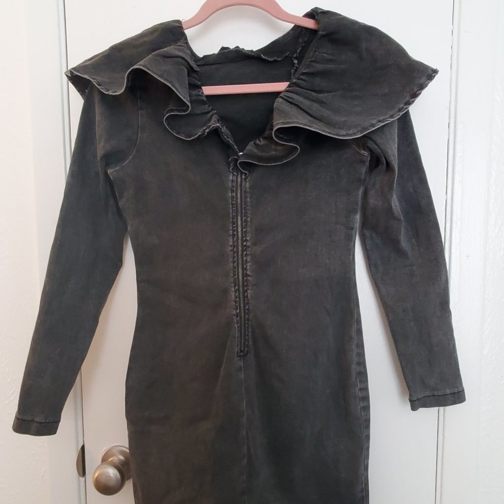 FOREVER21 WOVEN Long Sleeve Denim Style Dress S BNWT